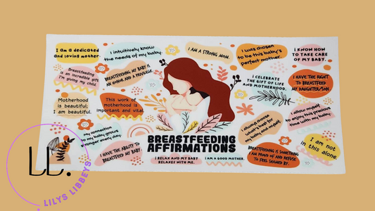 Breastfeeding Affirmations - Full Clear Wrap(WILL be put on a cup just pick the size!)