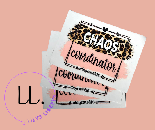 Chaos Cordinator - Full Clear Decal(WILL be put on a cup just pick the size!)